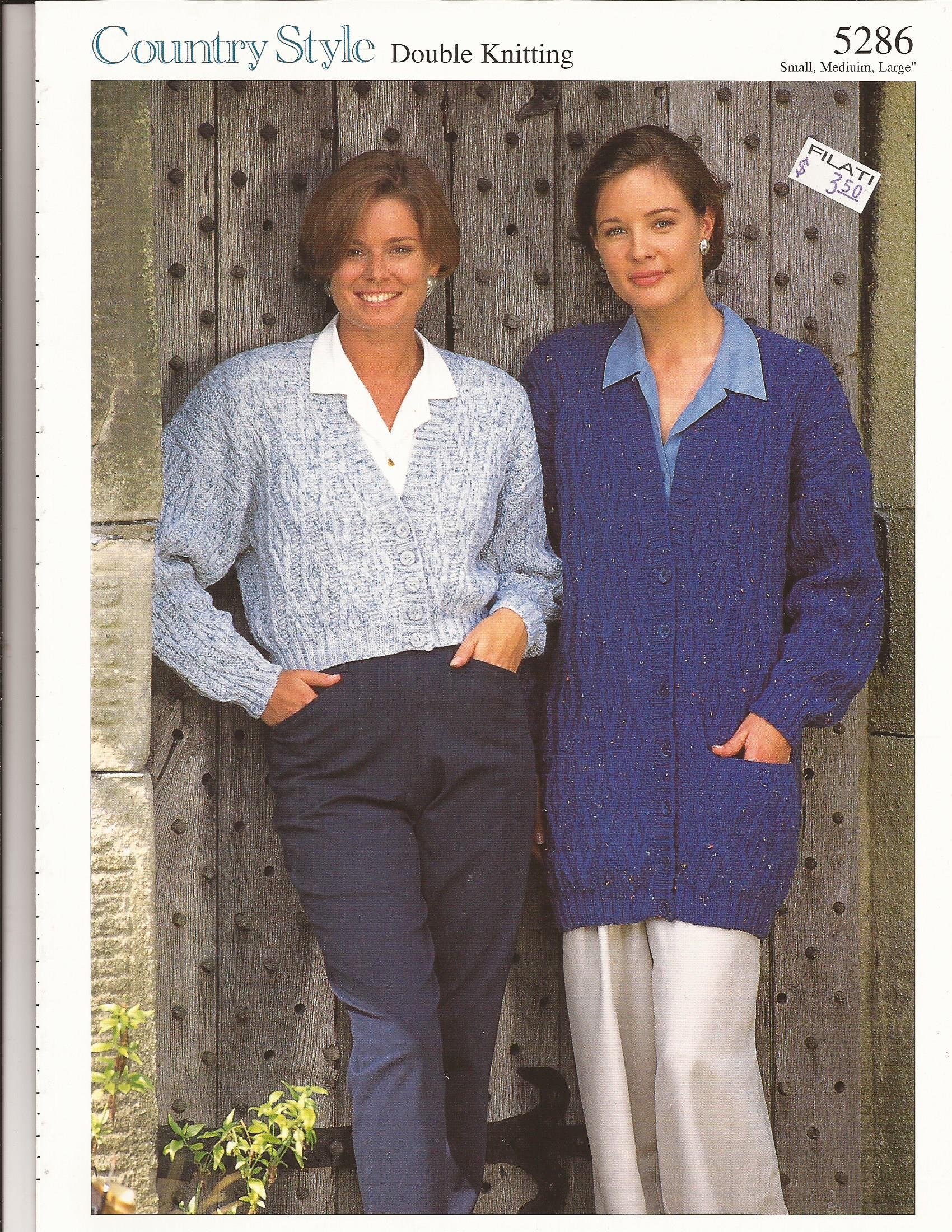 Country Style DK Cardigans Sirdar Knitting Pattern 5286
