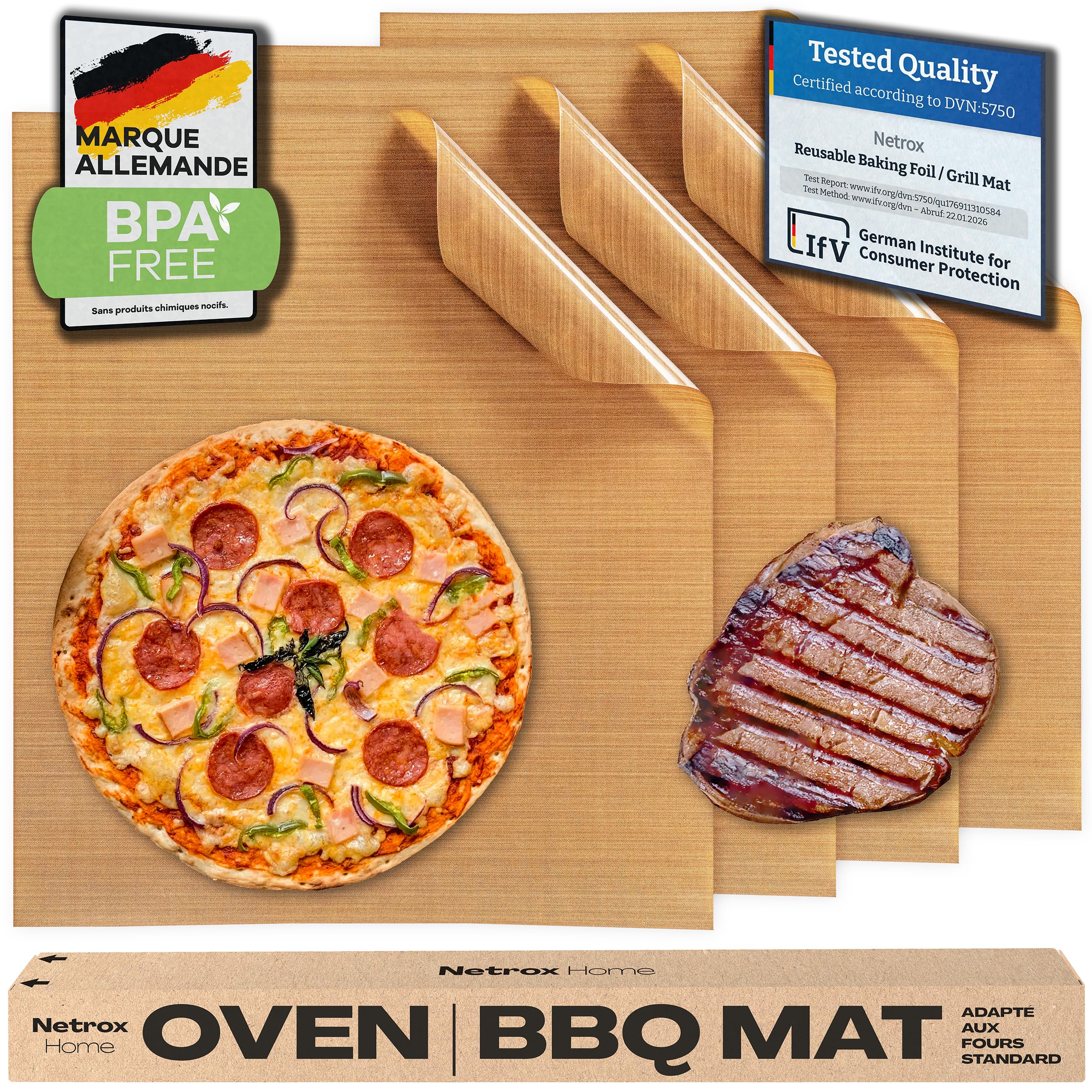Feuille de Cuisson Reutilisable et Découpable - Protection Antiadhésive Barbecue
