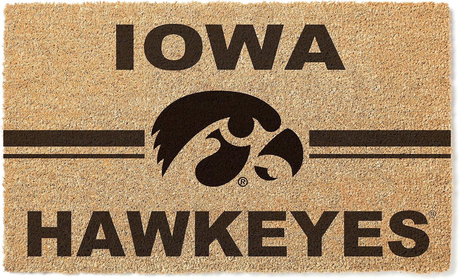 KH Sports Fan Iowa Hawkeyes Logo Team Coir Doormat, Multi, Multicolor (1063100271)