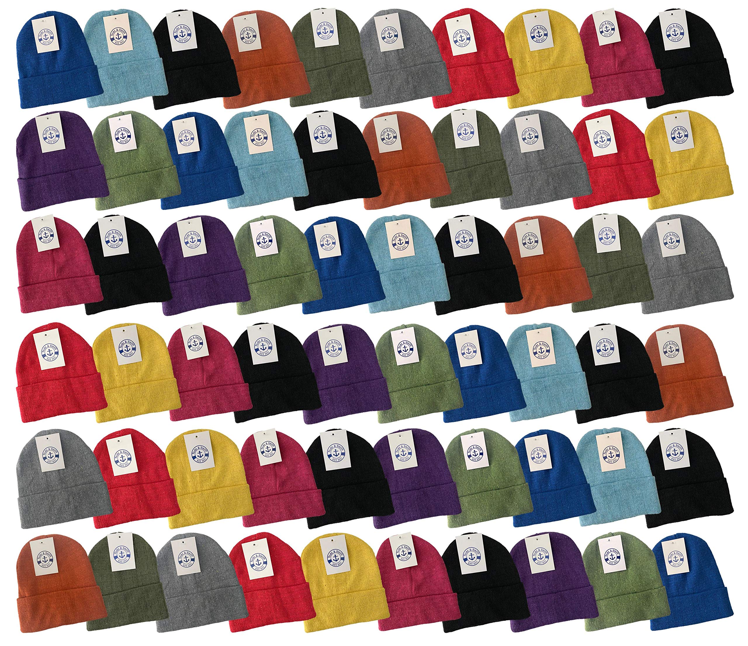 120 Pack of Yacht & Smith Wholesale Beanies Or Gloves, Bulk Thermal Winter Hat Or Glove (120 Pack Bright Colors)