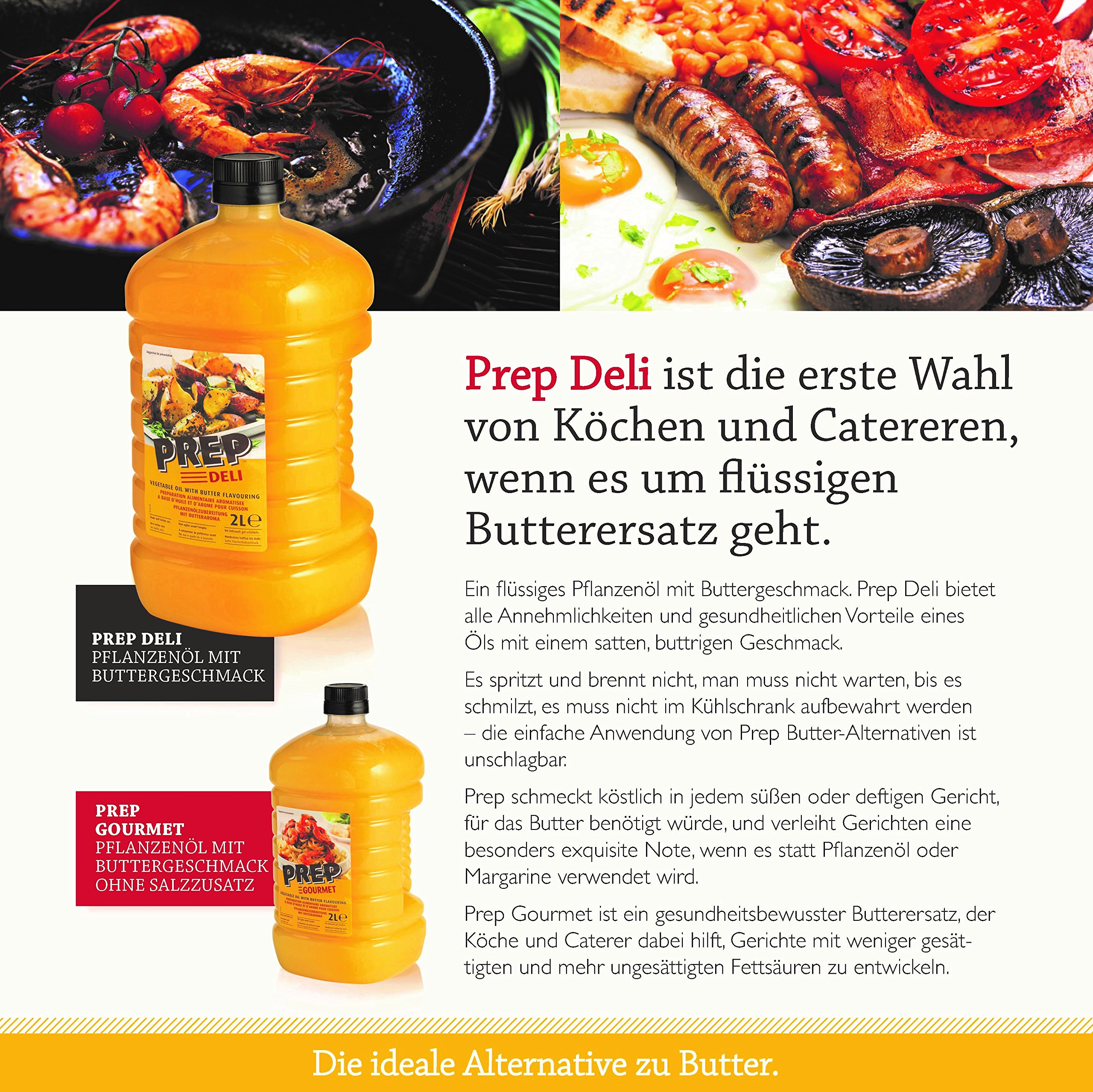 PREP GOURMET 10 Liter Eimer salzfrei - Pflanzenöl mit naturidentischem Buttergeschmack Combidämpfer geeignet zum Braten & Backen Cholesterinfrei Laktosefrei Butteraroma