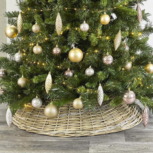 URBNLIVING Christmas Tree Medium and Large Dome Style Wicker Skirts (Large)