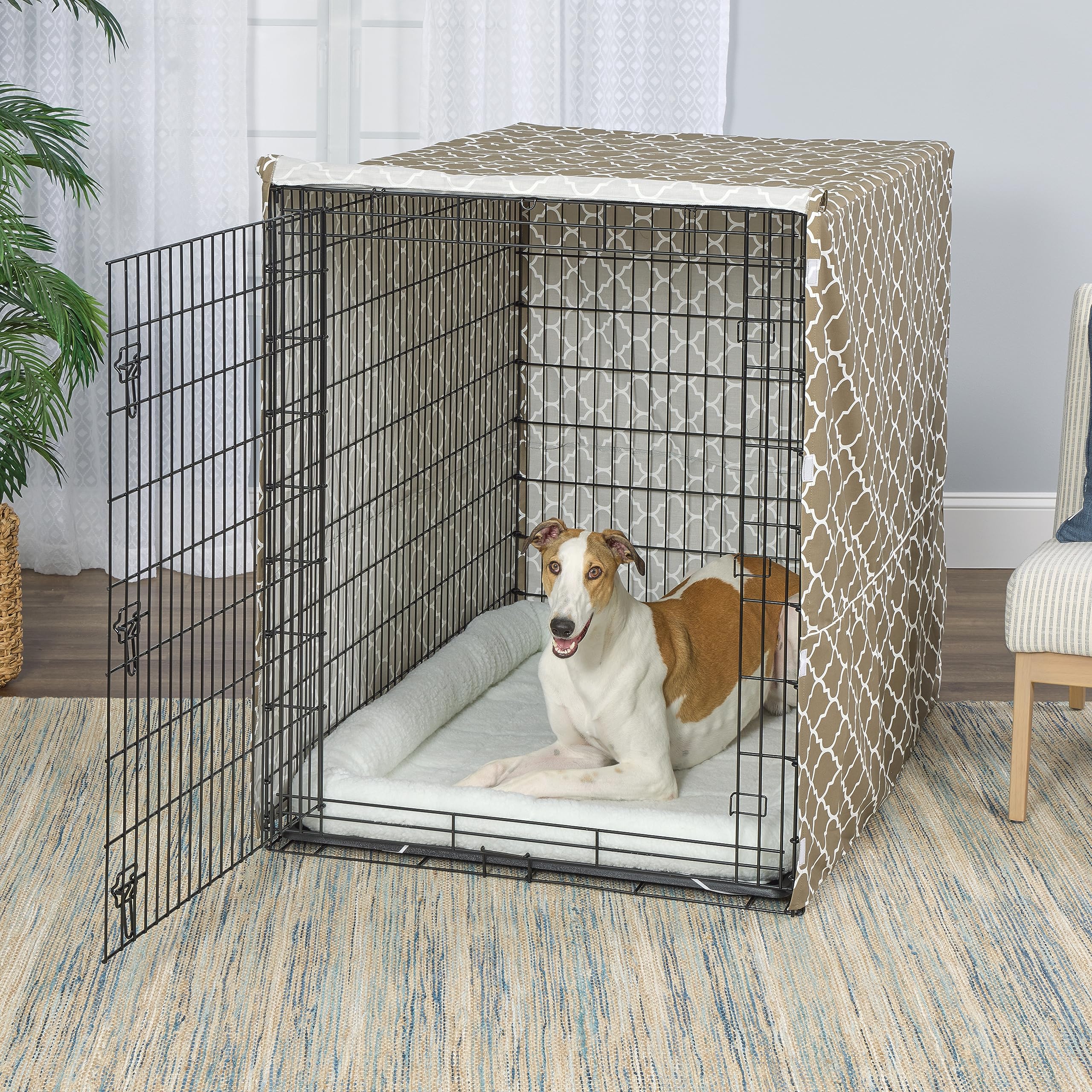 Double Door Pet Crate Cover Dog Crate Cover Double Door - Waterproof ...