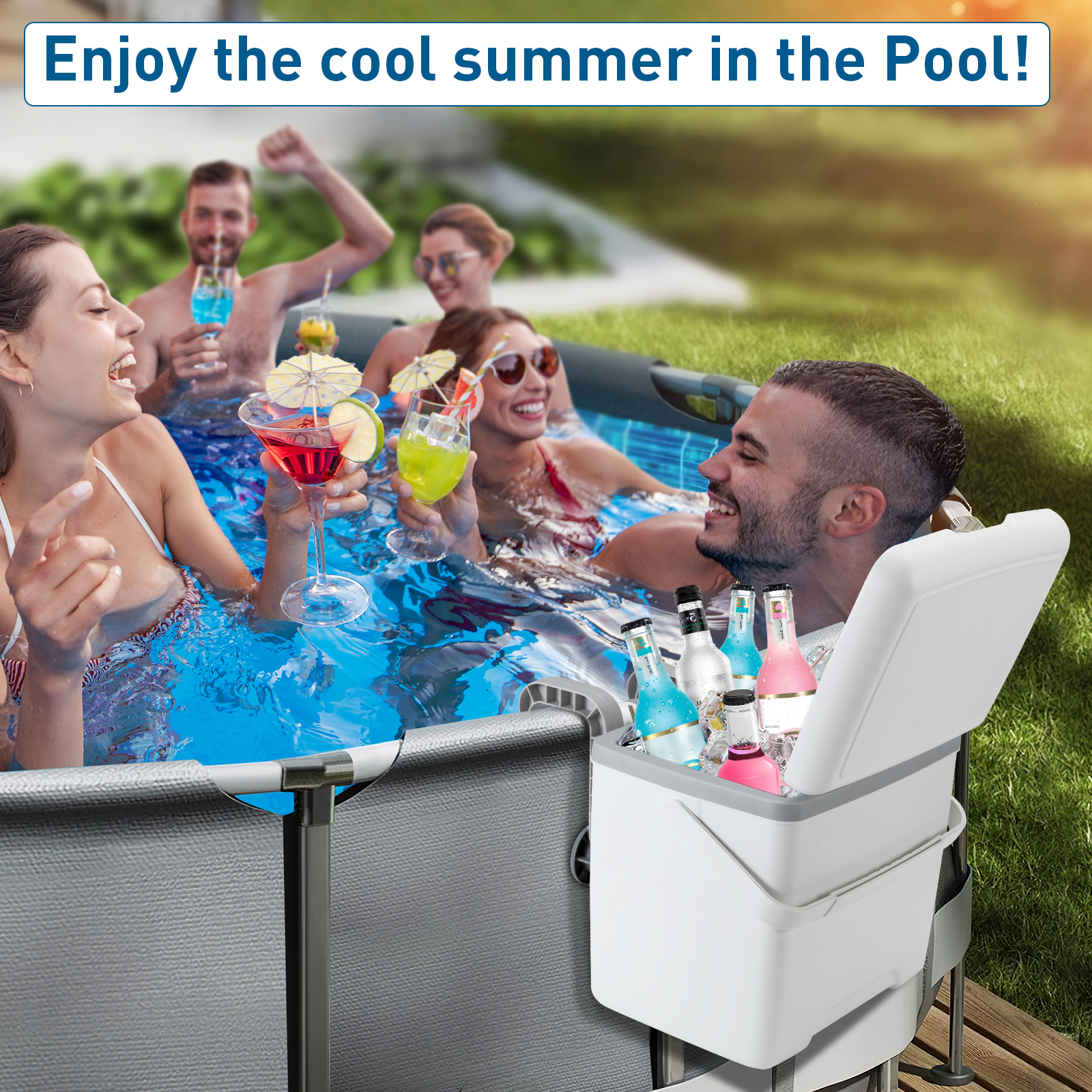 Amazon.com : 13.74 Qt Pool Cooler for Above Ground Pools, with 5