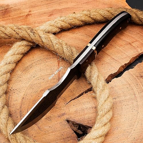 Miniatura 4 de SUSA KNIVES Cuchillo de rastreador de acero D2 hecho a mano con mango de Micarta, cuchillo de supervivencia, cuchillo de campamento, cuchillo