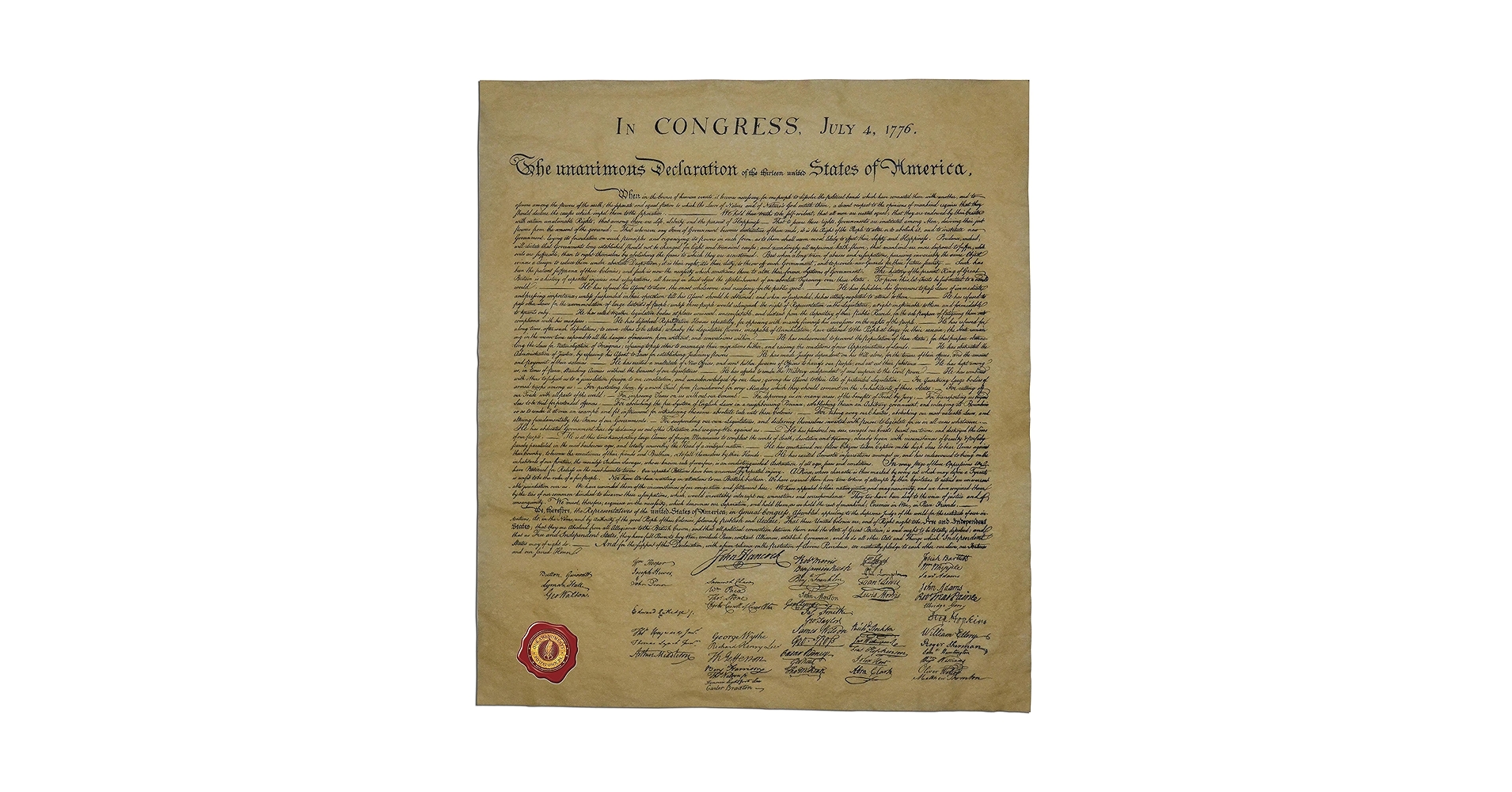 Amazon.com: The Declaration of Independence, Authentic Replica
