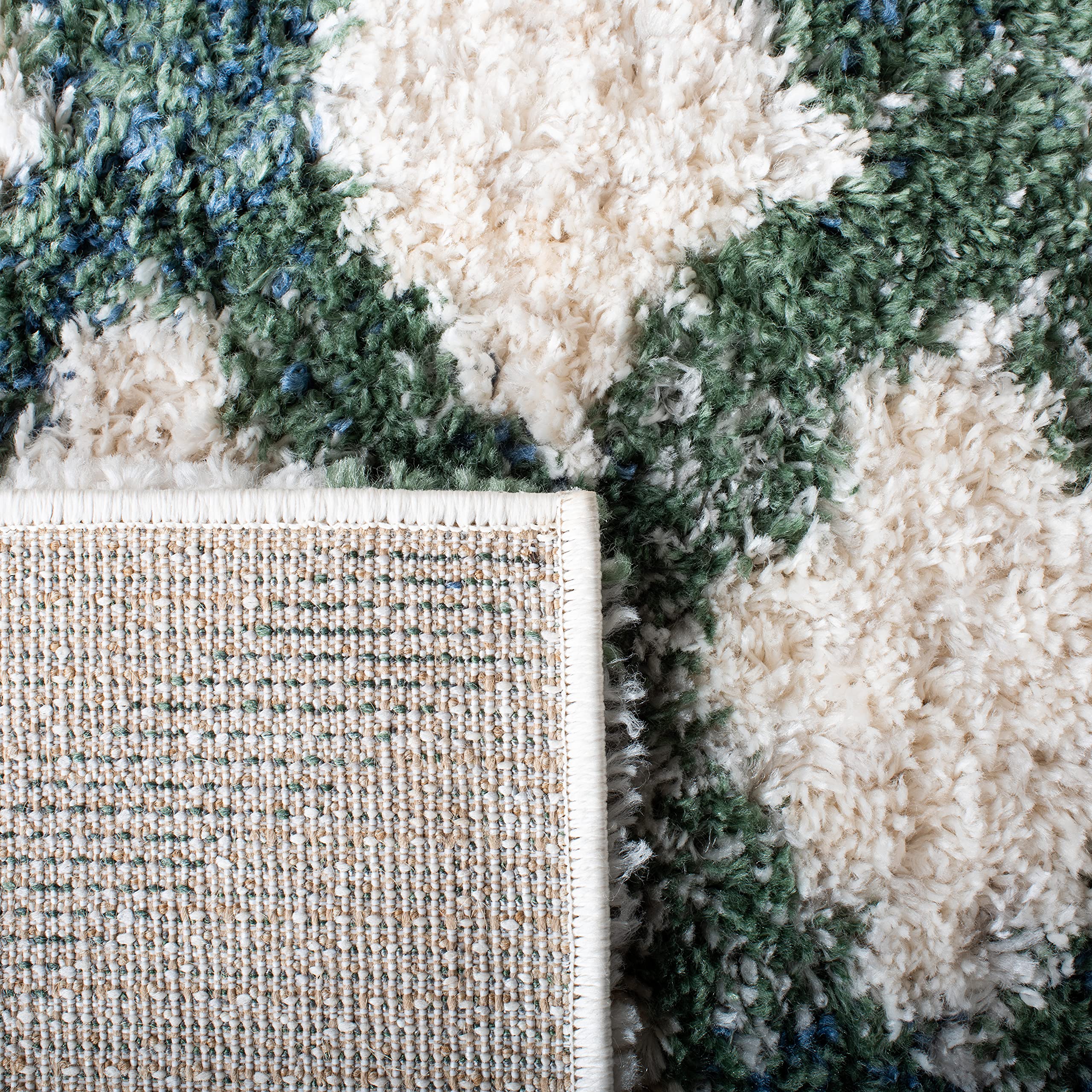 Safavieh Tapis Shag pour Salon, Salle à Manger, Chambre à Coucher - Berber Shag Collection, Tapis à Poil Court, Ivoire, 76 X 183 cm