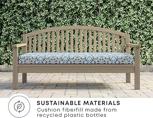 Miniatura 3 de Honeycomb Cojín de banco de ladrillo a rayas para interiores y exteriores relleno de fibra reciclada, resistente a la intemperie, reversible, cómodo