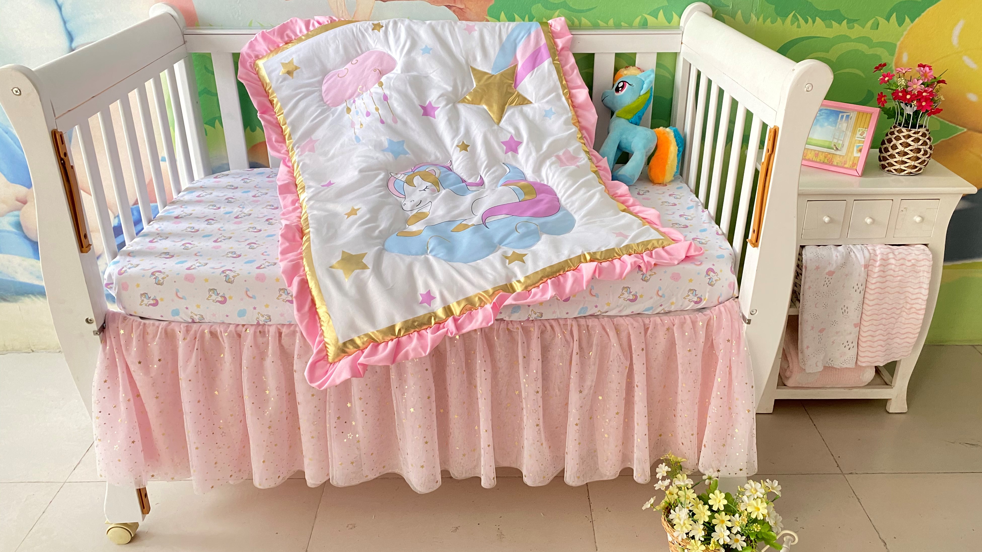 Amazon.com: Little Grape Land 3-Piece Baby Bedding Set - Unicorn