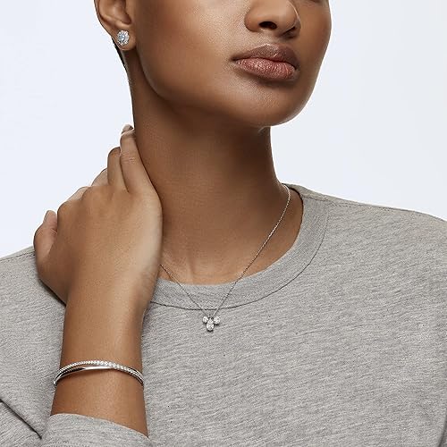 Miniatura 6 de Colección de pulseras Swarovski Twist Rows, acabado en rodio y tono oro rosa, con cristales transparentes