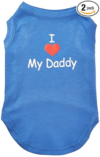 Mirage Pet Products 14-Inch I Love My Daddy Screen Print Shirts for Pets, Large, Blue