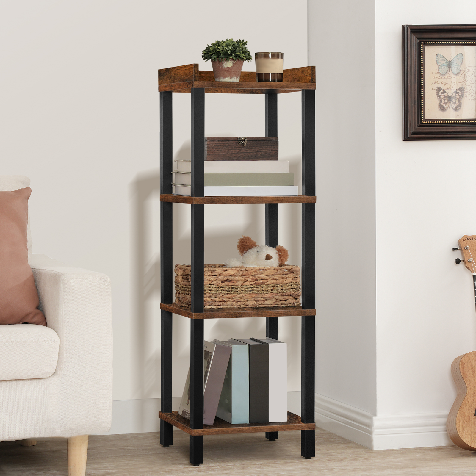 Amazon.com: HOOBRO Small Bookcase, Industrial Style Bookshelf for