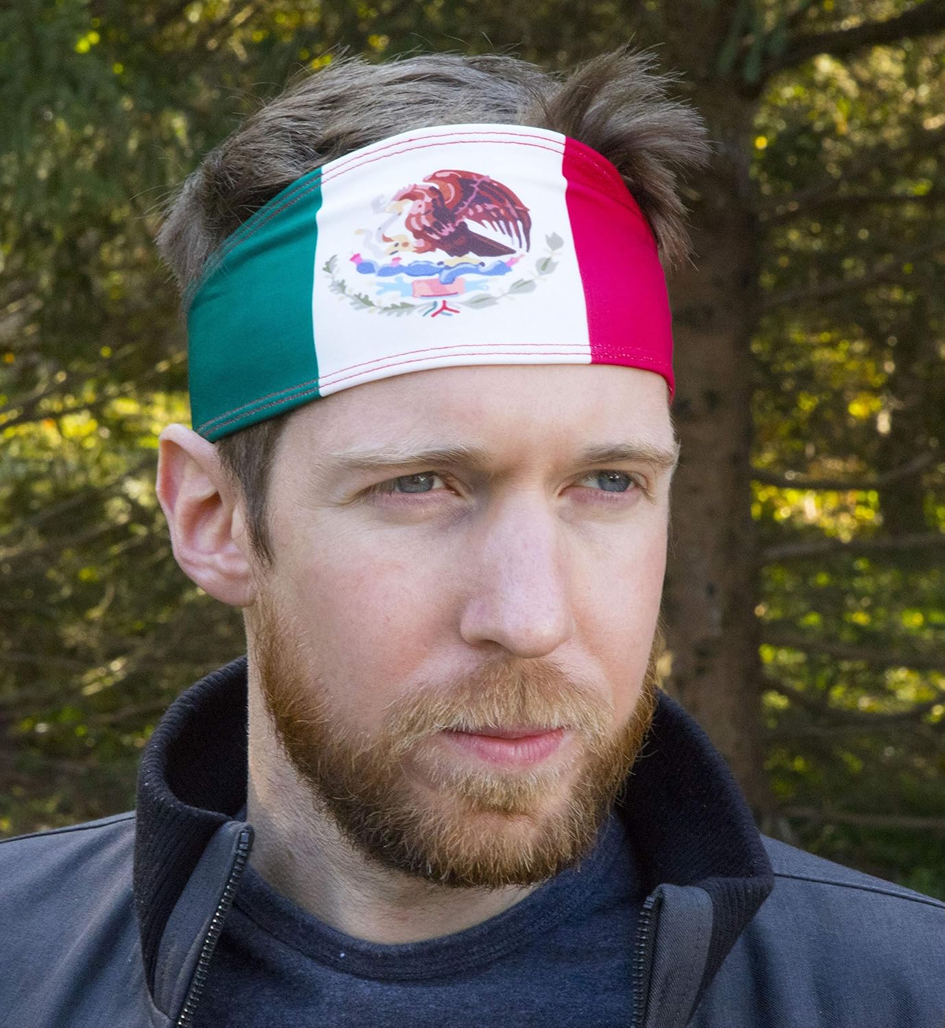 Mexico Flag Nonslip Elastic Sports Headband for Men and Women. Great for Sports Fitness Yoga Running