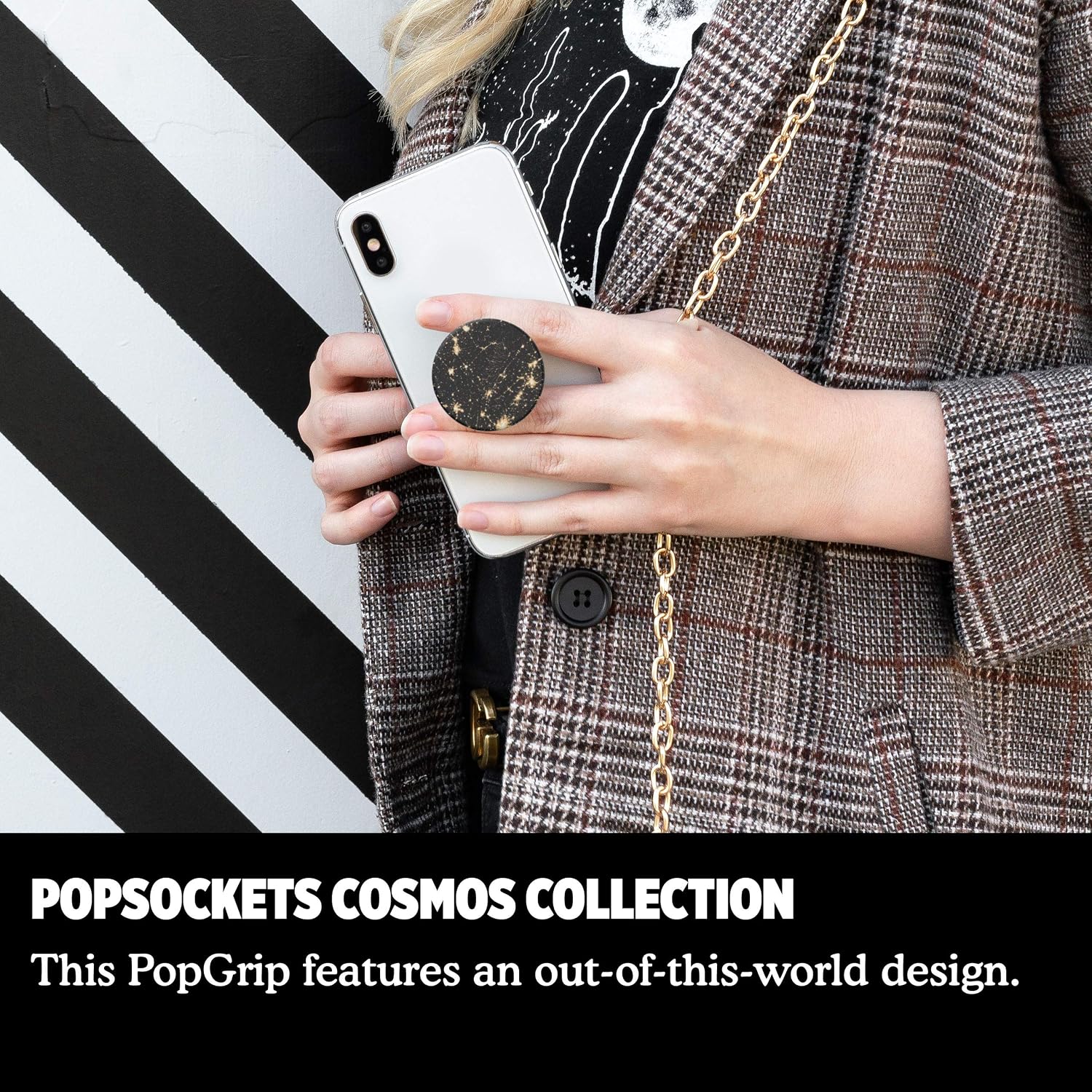 PopSockets PopGrip: Phone Grip and Phone Stand, Collapsible, Swappable Top, Light Leak