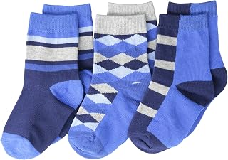 Jefferies Socks Boy's Argyle Stripe Crew 3 Pair Pack