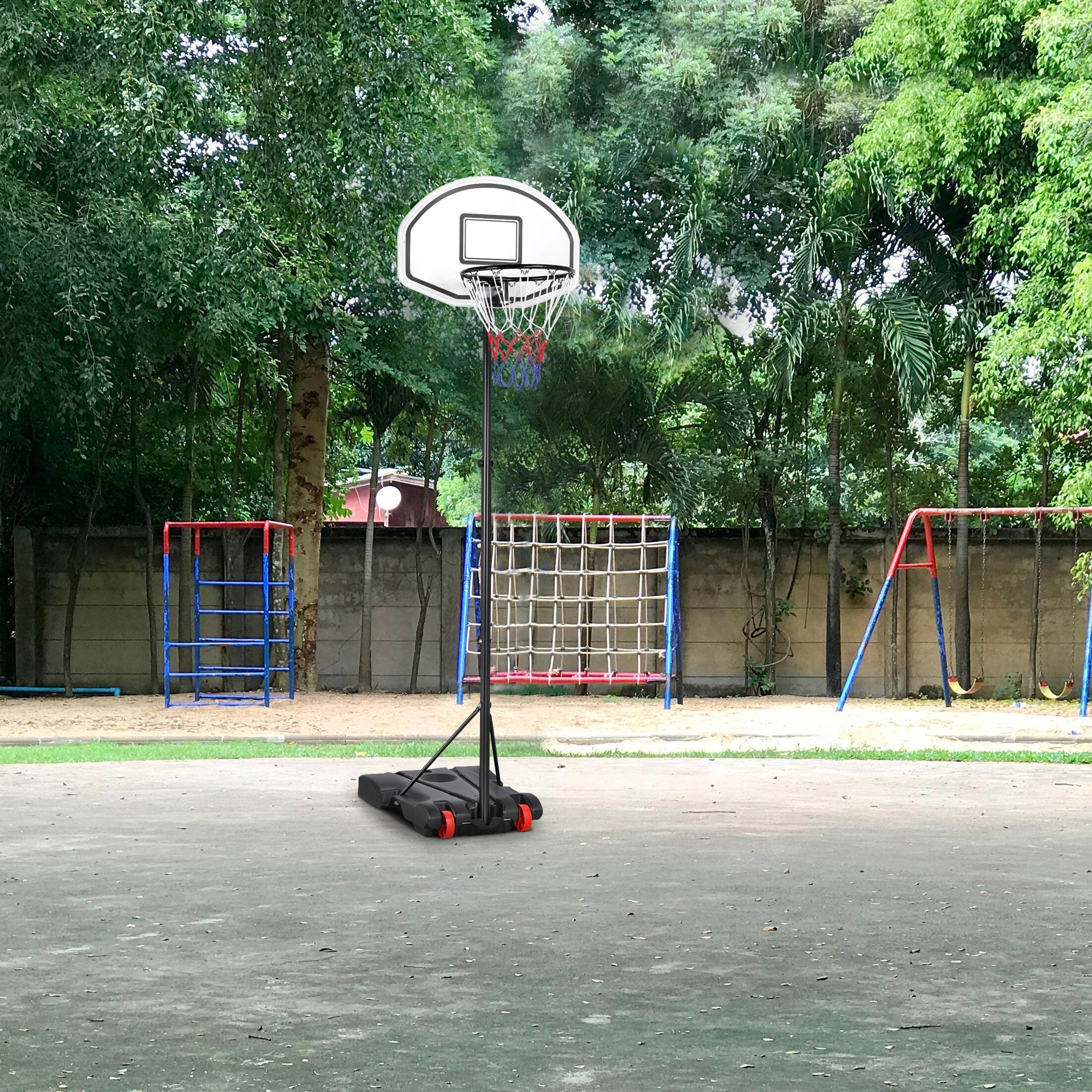 Yaheetech Canestro Basket Esterno Portatile Altezza Regolabile 196-251 cm Pallacanestro da Camera Interno Sportivo