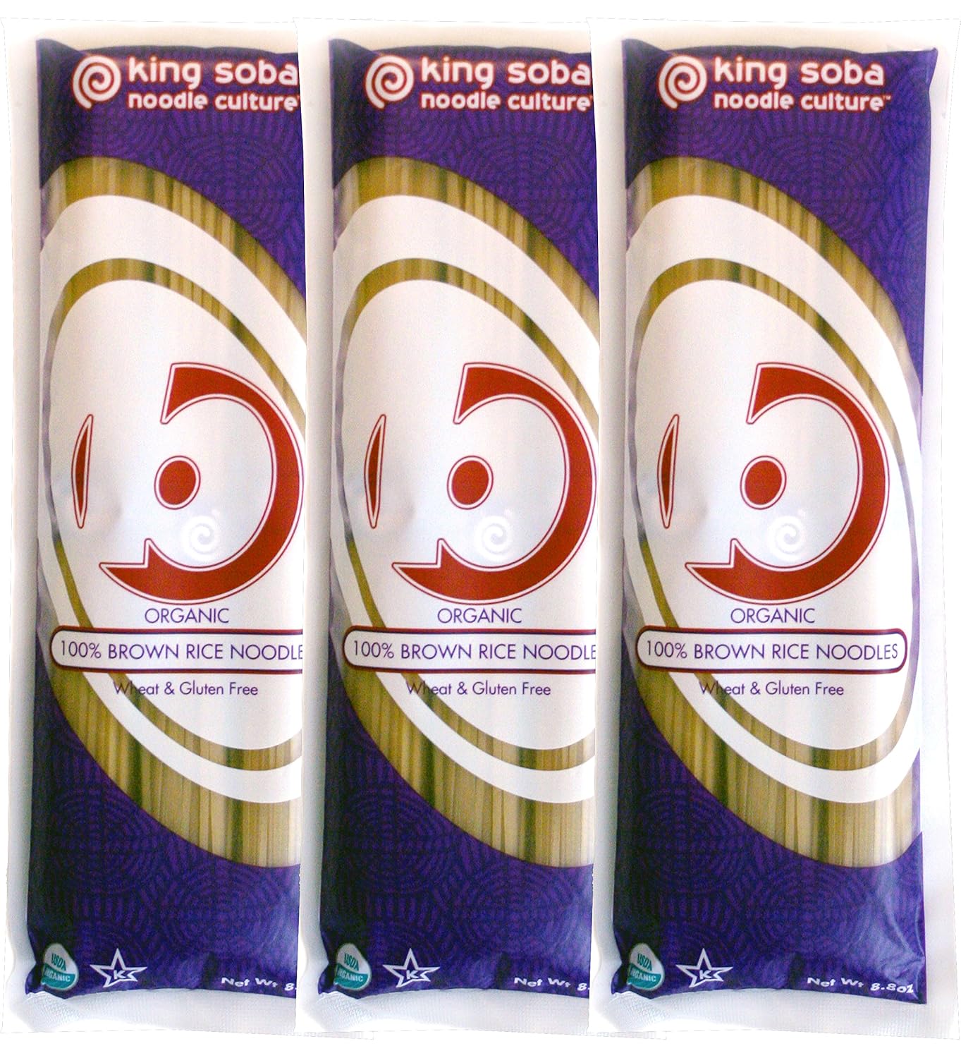 100% Brown Rice Pasta Noodles 6-PACK Organic & Gluten-Free- 52.8oz, 3 servings per package by King Soba