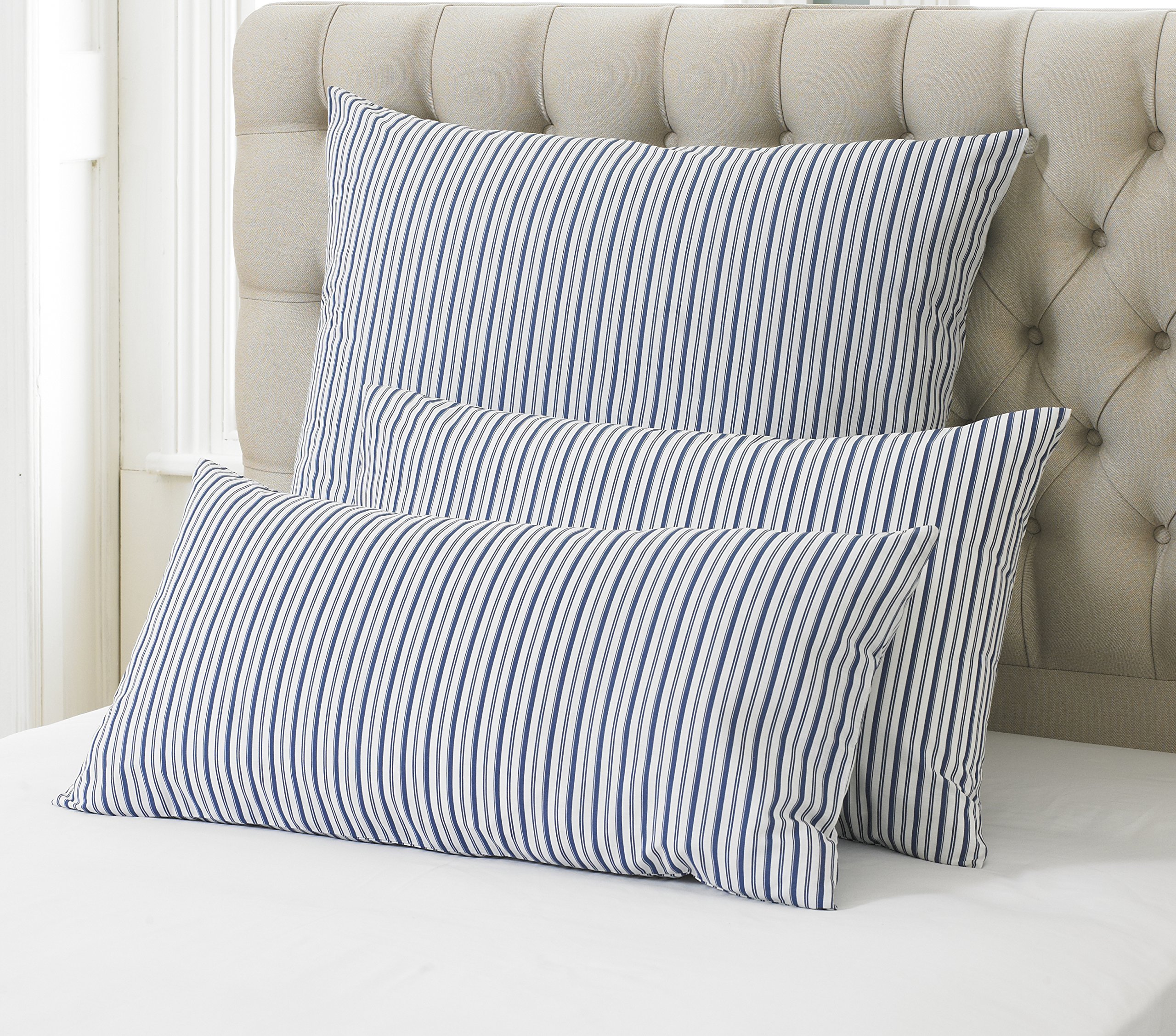 Great Knot Pink Gold Range Stripe Easycare Pillowcases, Housewife 40 X 80Cm, Blue