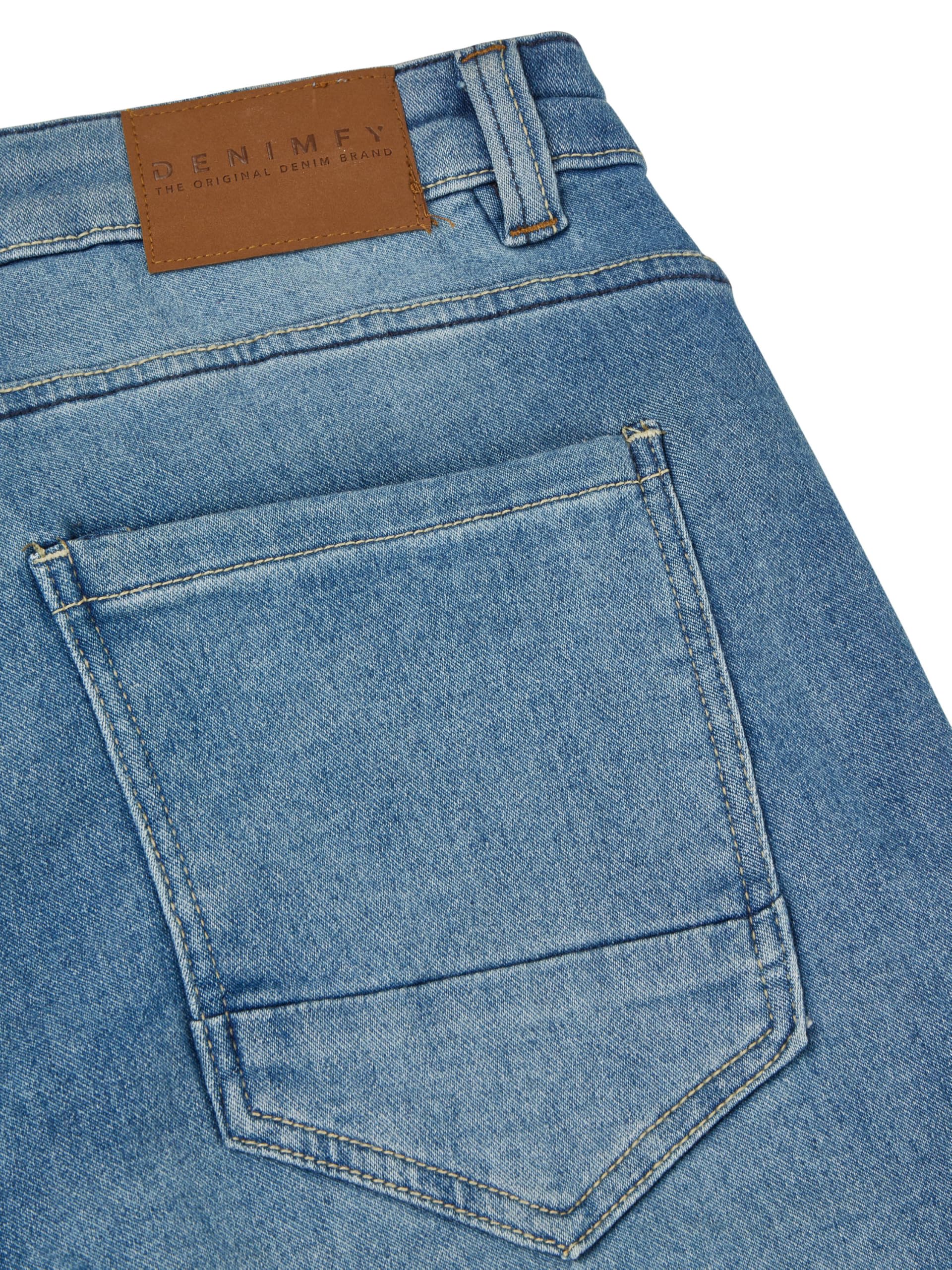 DENIMFY Jeans Shorts Herren Stretch Kurz Regular Fit DFAri Kurze Hose | Sommer Denim Einfarbig Grau Blau 31 32 33 34 36 38 40 42 44 46