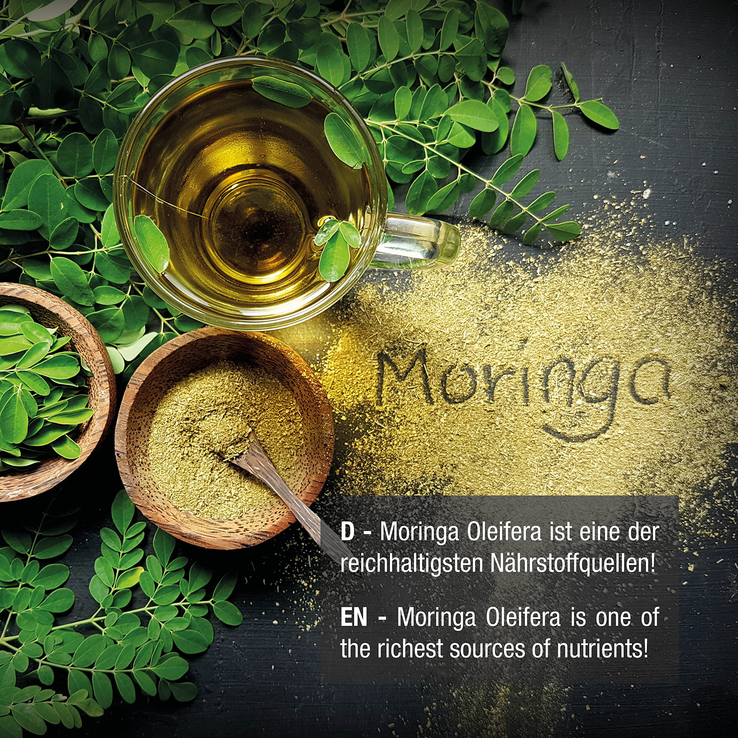 Vitabay Original Moringa Oleifera • 5000 mg PRO Kapsel • 120 Kapseln • Naturbelassen • Hochdosiert • Einmaliges Spektrum an natürlichen Nährstoffen • XXL-Packung