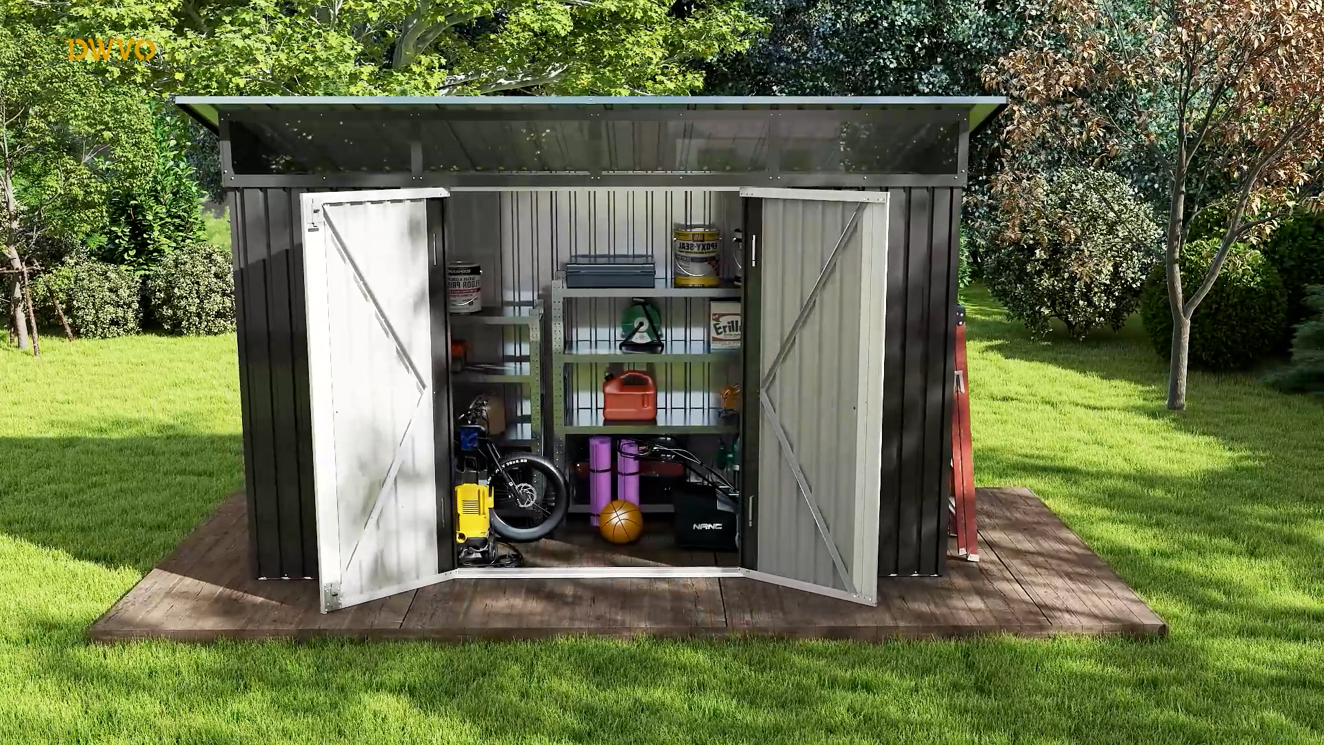 Amazon.com : DWVO 9x4 FT Outdoor Storage Shed with Acrylic Windows