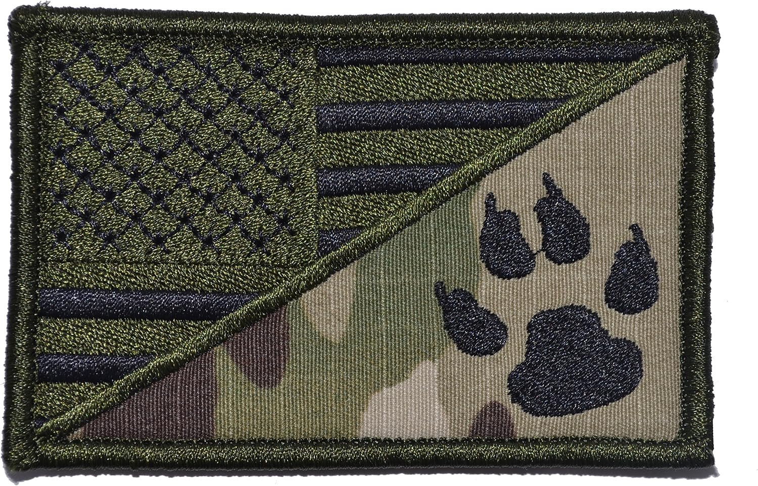 USA Flag/Tracker Paw Scout Emblem 2.25x3.5 Patch - Multiple Color Options (Multicam)