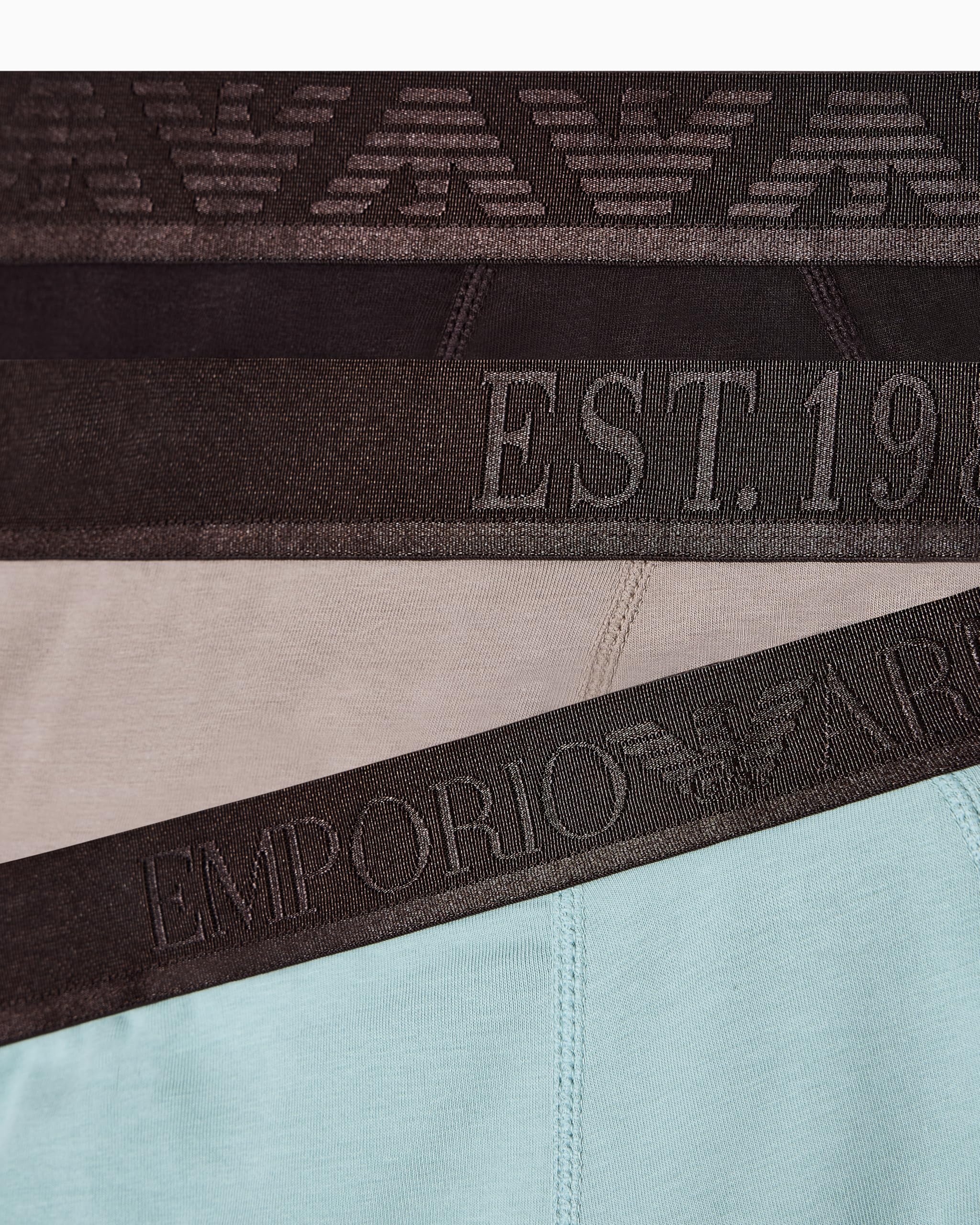 Emporio Armani Shiny Logoband Pack 3-Pack Trunk Bermuda Uomo (Pacco da 3)