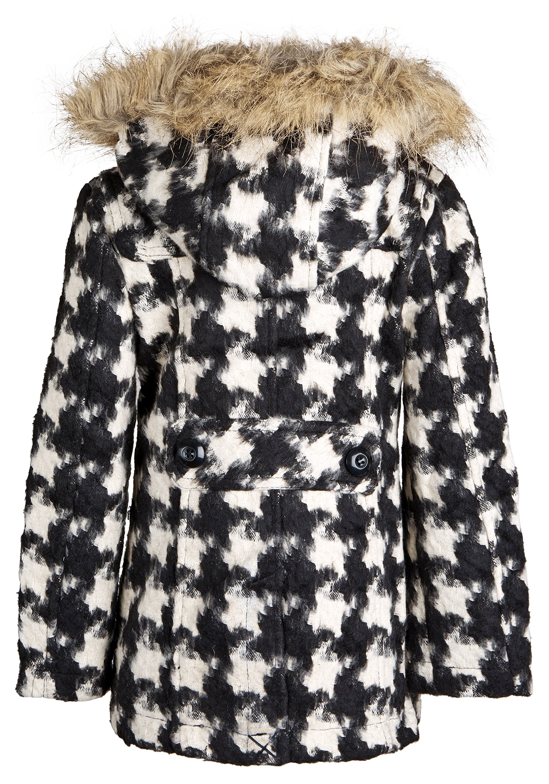 Urban Republic Baby Girls Classic Wool Blend Hooded Winter Toggle Peacoat - Plaid 15 (12 Months)