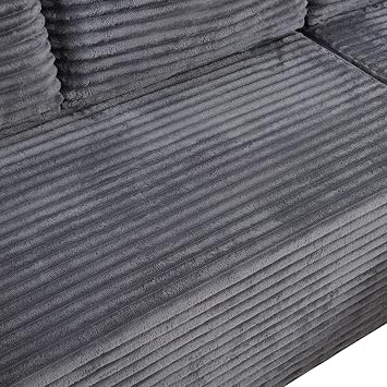 Panana 3 Seater Modular Sectional Sofa, L-Shape Left Facing Chaise with Memory Foam Seating, Cloud Boneless Couch Fabric Sofa Bed – No Assembly Required (Grey)