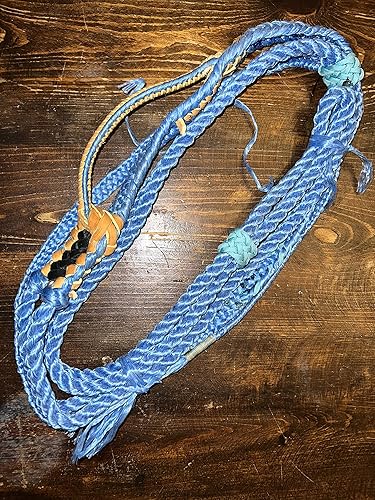 Cuerda de becerro azul Poly - 9x7 mano derecha 5/8" x 5/8" suave - EPT Bull Ropes Riding Rope 10'