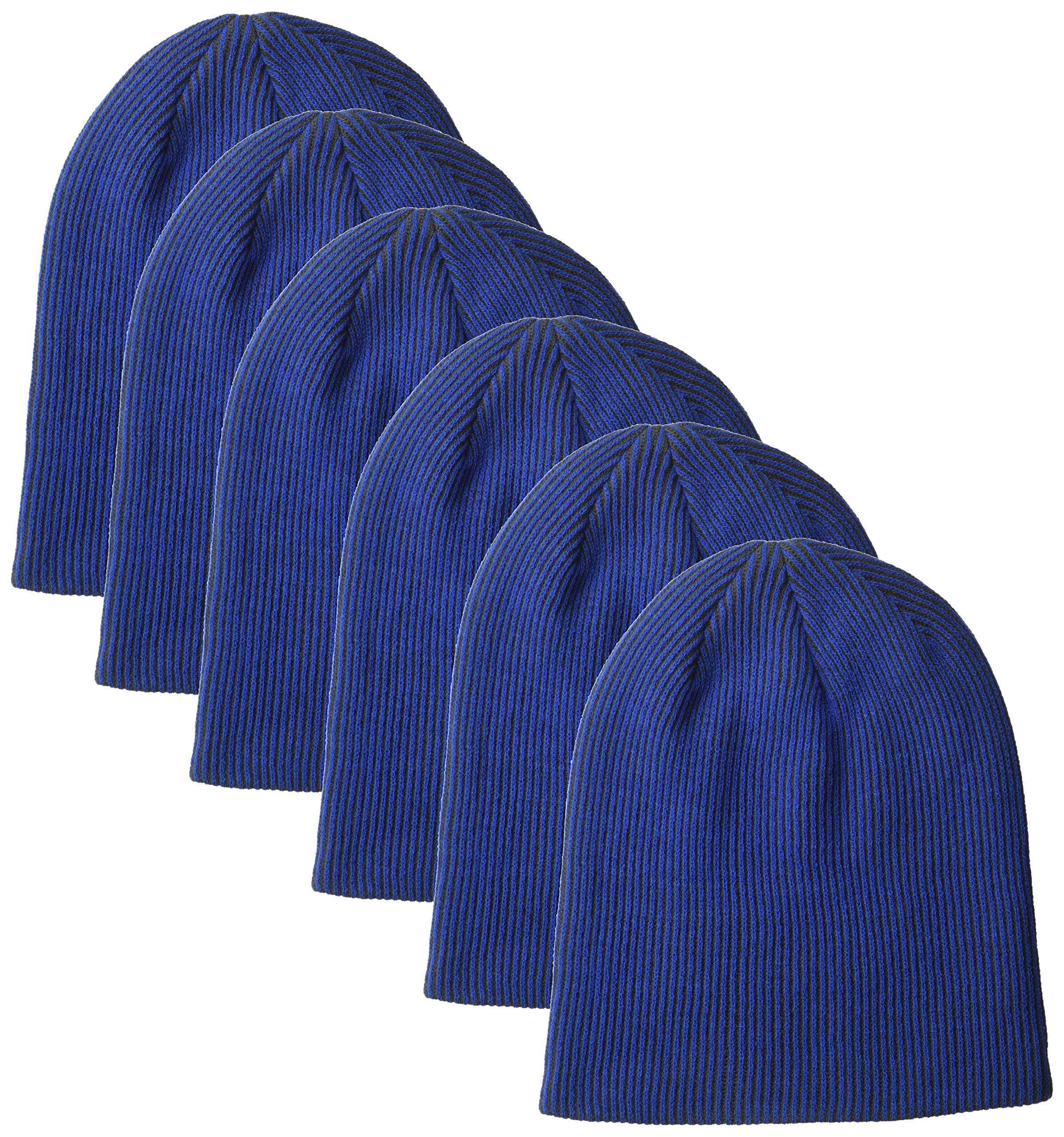 Clementine Apparelmens CLM-C935-Rib Knit Slouch Beanie (6 PK) Beanie Hat