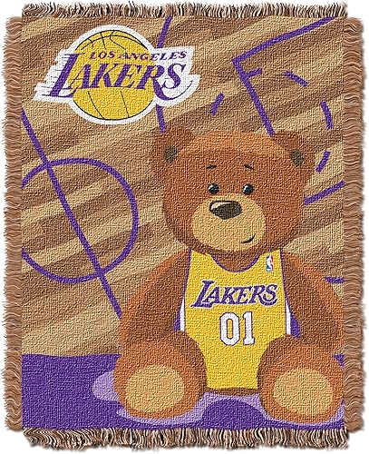 Northwest NBA Los Angeles Lakers - Manta de jacquard tejida unisex para bebé, 36 x 46 pulgadas, media cancha