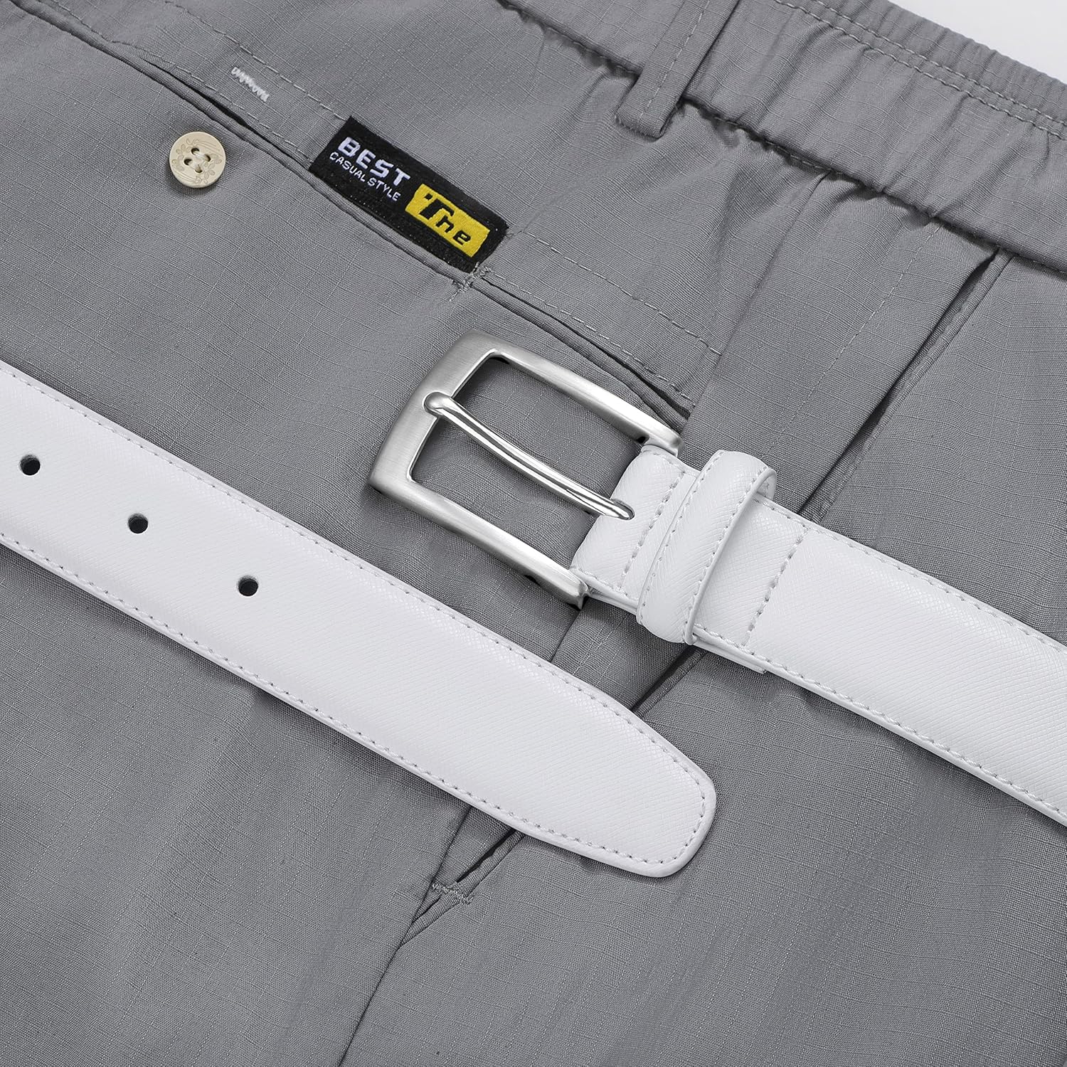 MILORDE Men's Genuine Leather Dress Belt, Handmade, 100% Cow Leather, Fashion & Classic Designs for Work Business and Casual - Image 3