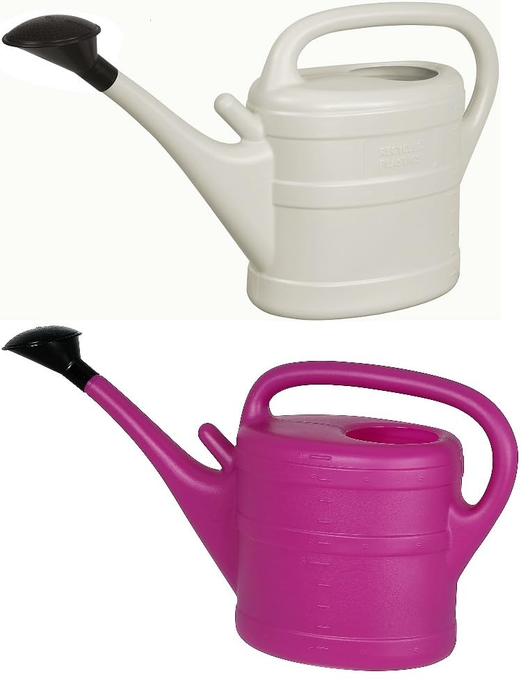 2X Gießkanne 10L HELLGRAU + LILA + 1x KÜHLSCHRANKMAGNET! Giesskanne Kunststoff für groß & klein Garten & Zimmerpflanzen Gießkannen Gieskanne Gieskannen 10 Liter Watering Can Gieskannen10Liter lr