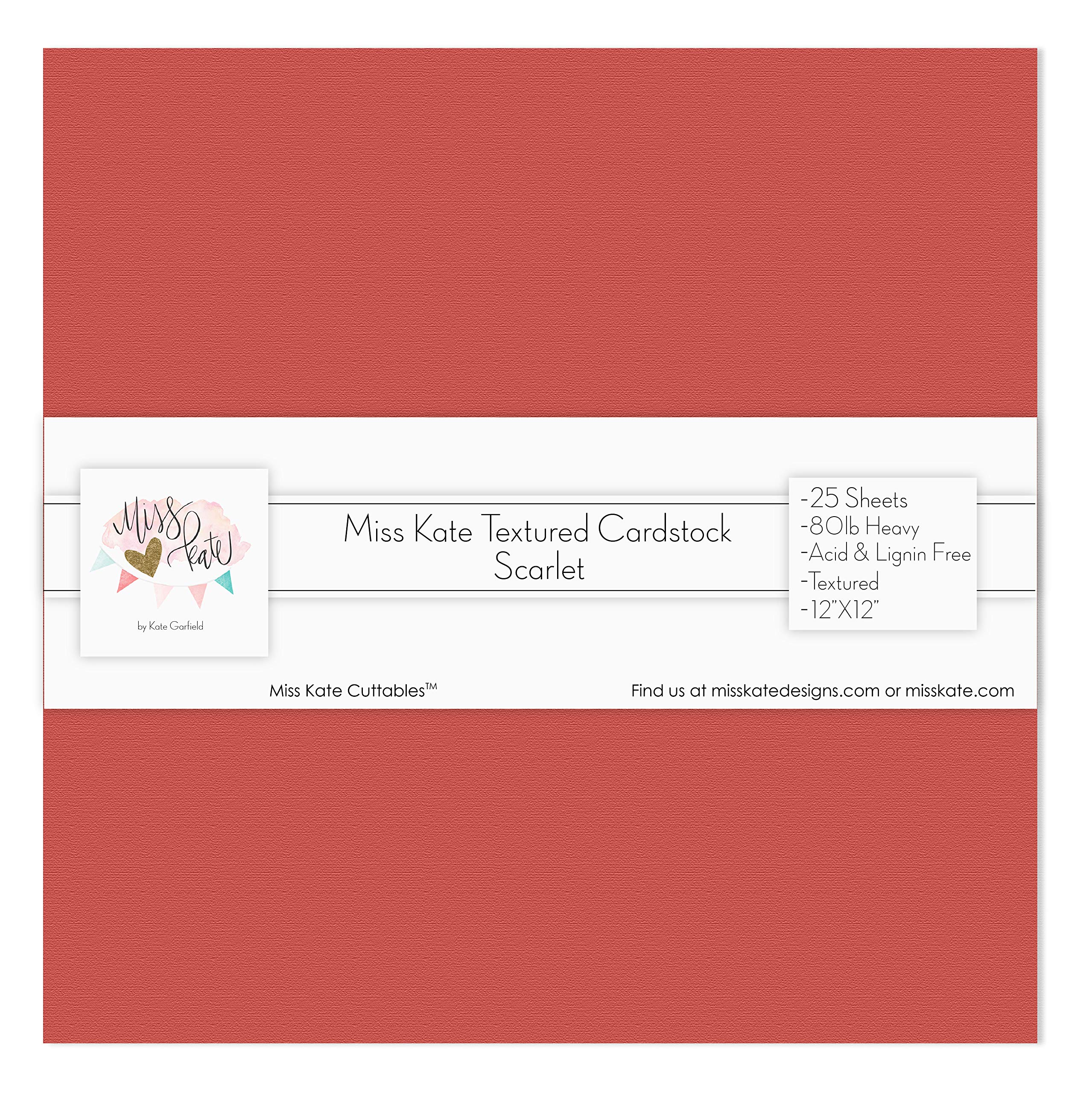 Miss Kate Cuttables - Cardstock Paper Pack - 25 Sheets (Scarlet)