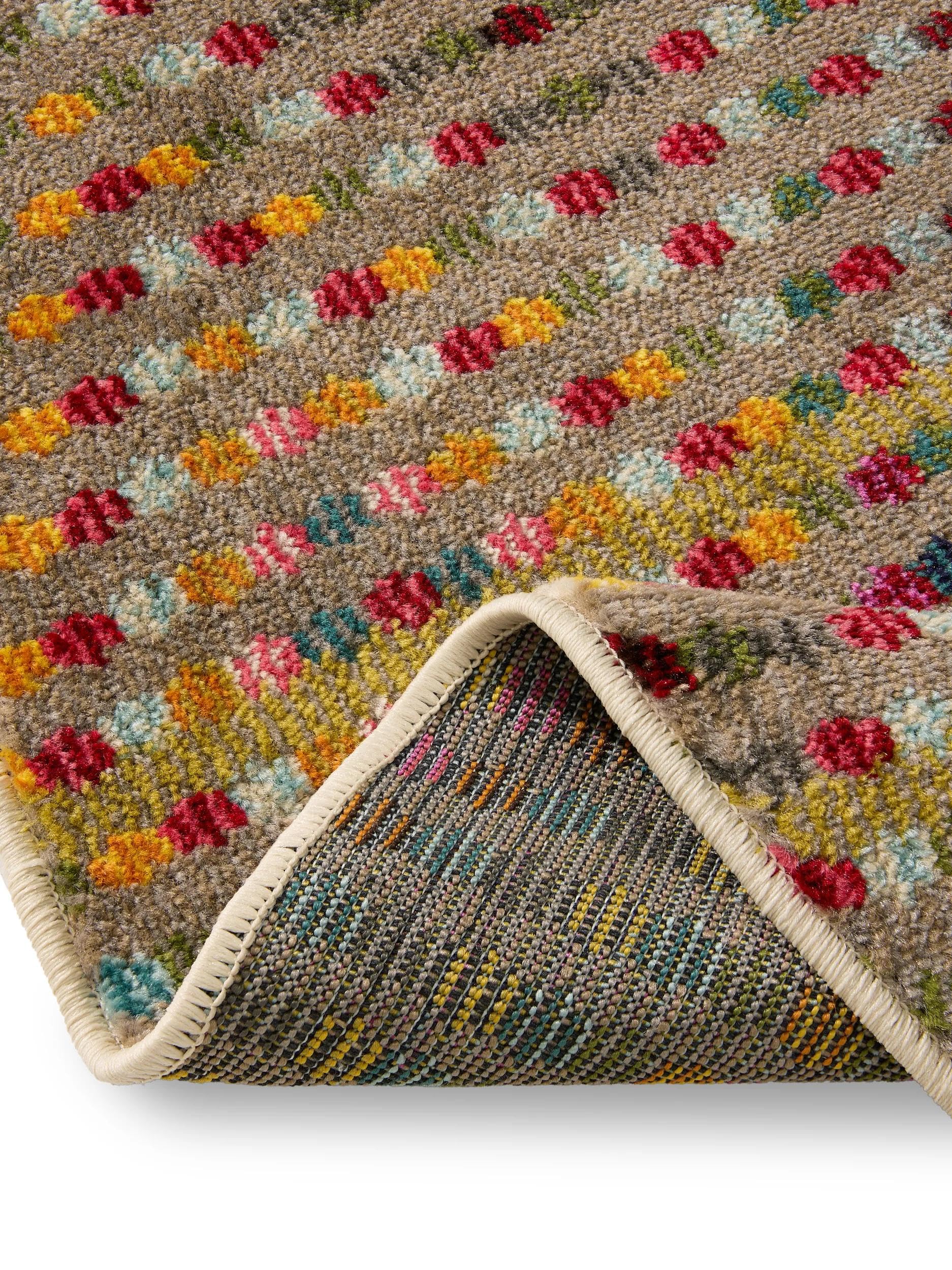benuta Nest Vintage Teppich Casa - Mehrfarbig 120 cm rund - Teppich für Wohnzimmer, Schlafzimmer und Flur - Pflegeleicht - Fußbodenheizung Geeignet