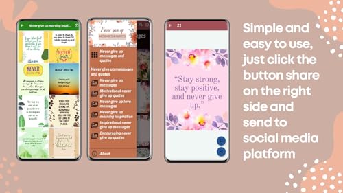 Never give up messages and quotes
