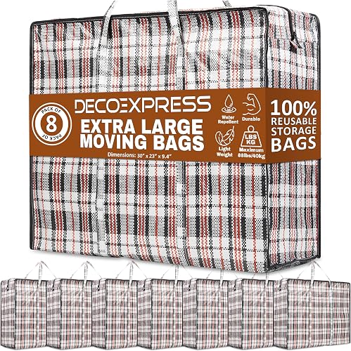 DECO EXPRESS Laundry Bags XXL, Pack of 8, 107L Strong, Du… - 1
