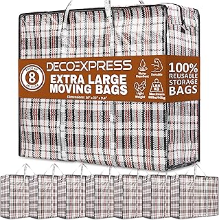 Deco Express 52603 Strong Storage Laundry Shopping Bags, Pack of 8, XXL 8er-Packung