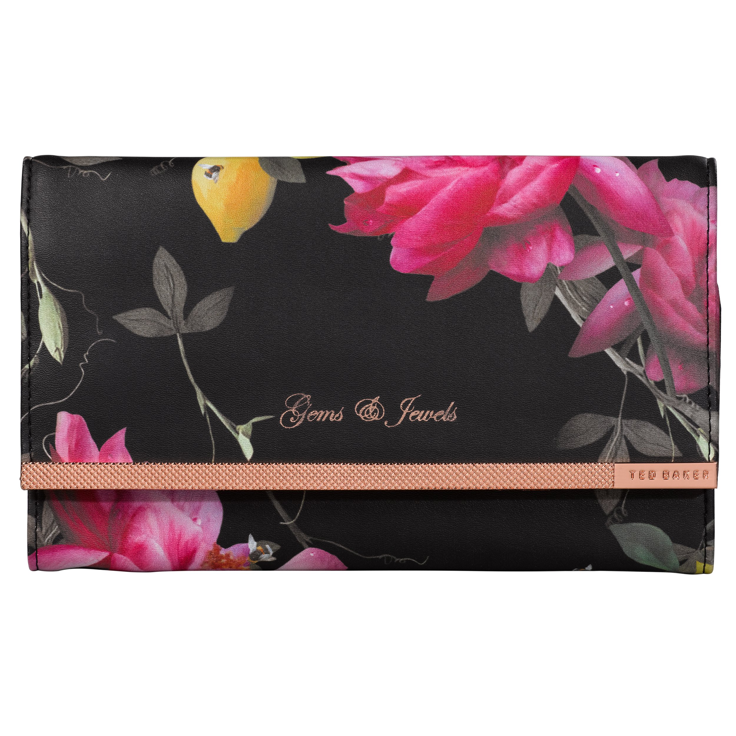 Ted Baker Black Citrus Bloom Jewellery Roll Beauty Case 19