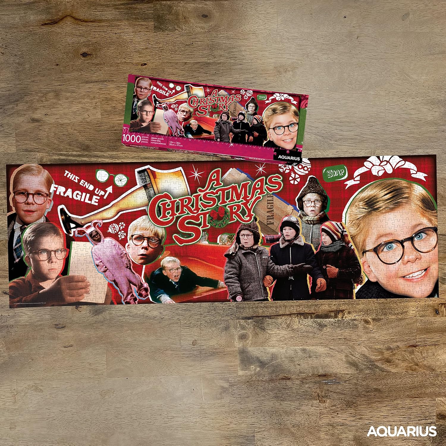 Aquarius A Christmas Story Puzzle (Slim 1000 Piece Jigsaw Puzzle) - Glare Free - Precision Fit - Virtually No Puzzle Dust - Officially Licensed Merchandise & Collectibles - 12 x 36 Inches, Multicolor