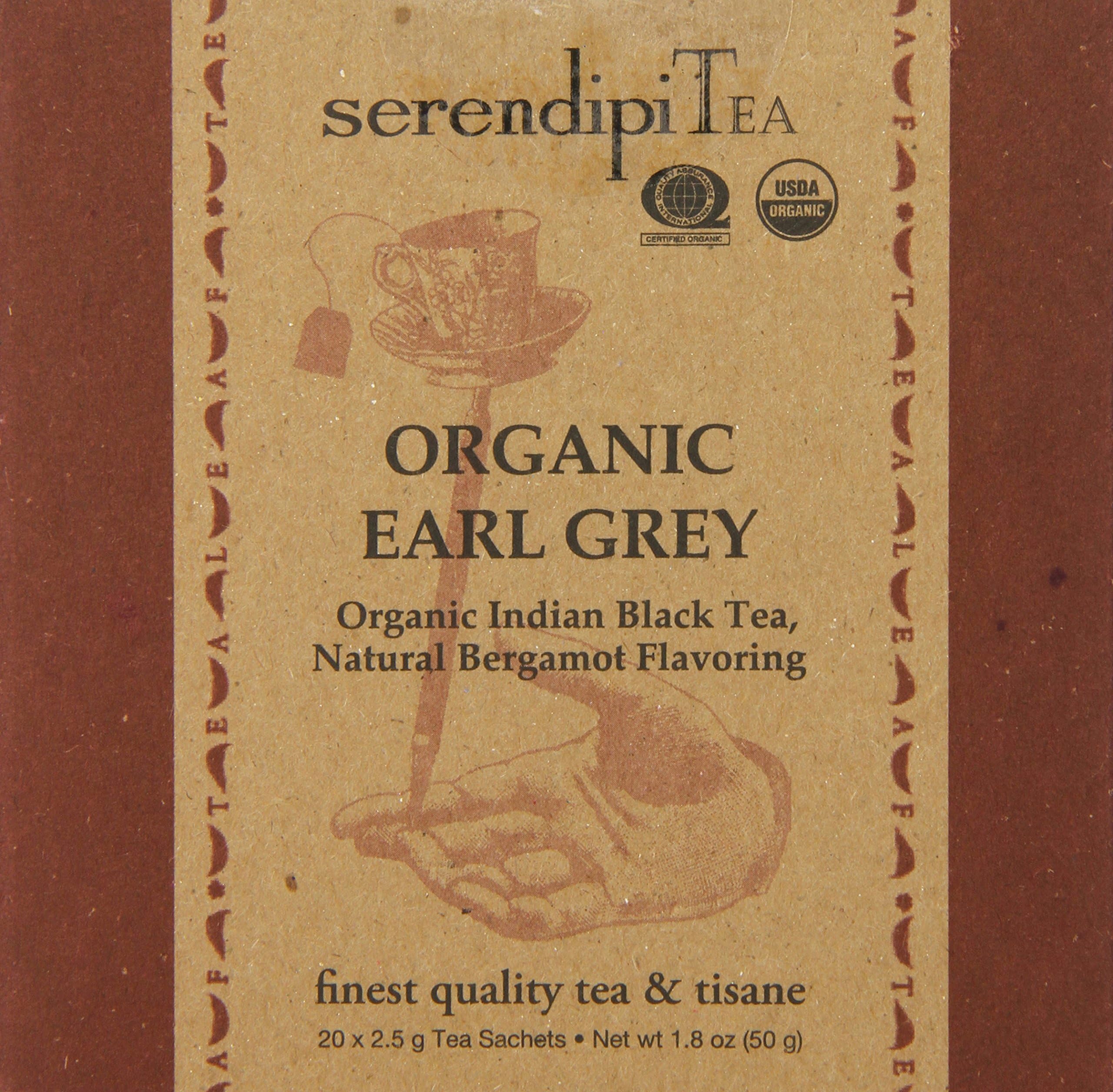 SerendipiTea Organic Tea Earl Grey, 20 Count (Pack of 8)