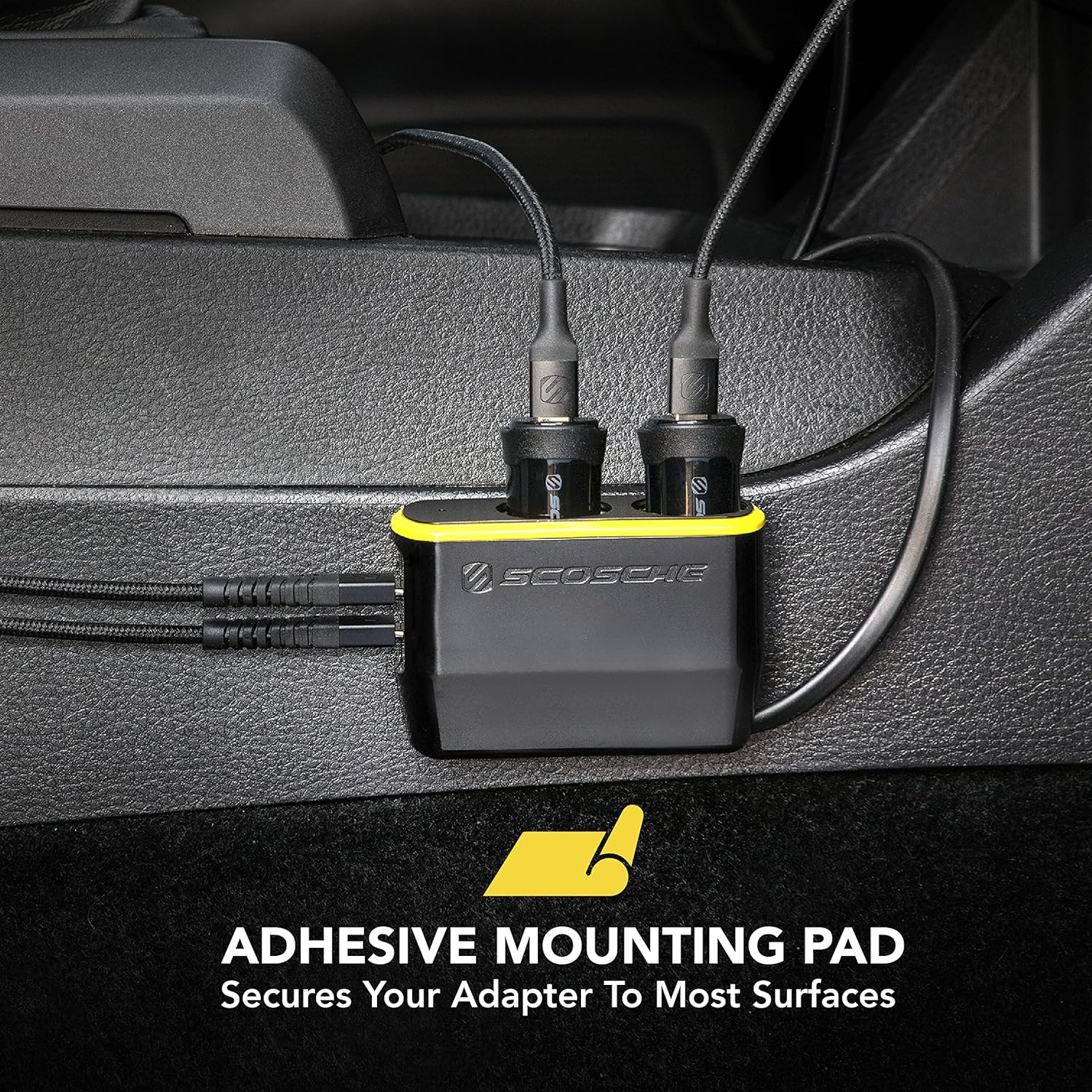 Scosche DCLSPD402SW DoubleUp Dual 12V Adapter with Dual 20W USB-C Power Delivery Charger, Add Power Ports and Double Cigarette Lighter Ports, Fast Charging