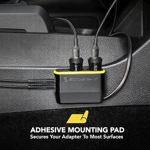 Miniatura 5 de Scosche DCLSPD402SW DoubleUp Adaptador dual de 12 V con cargador dual de entrega de energía USB-C de 20 W, agrega puertos de alimentación y puertos