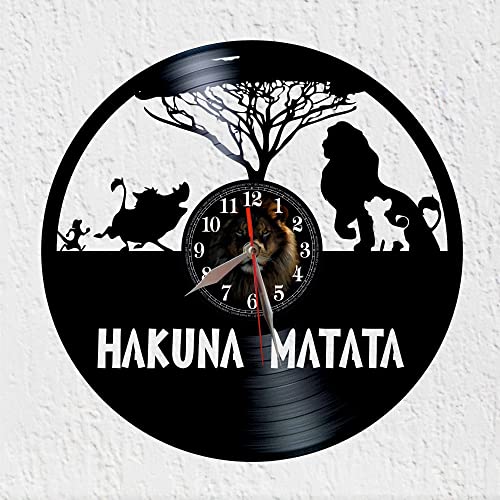VINY WOODY Hakuna Matata Reloj de Disco de Vinilo Rey de Los Animales Africa Reloj Nuevo Decoracion de Pared Regalo Origin