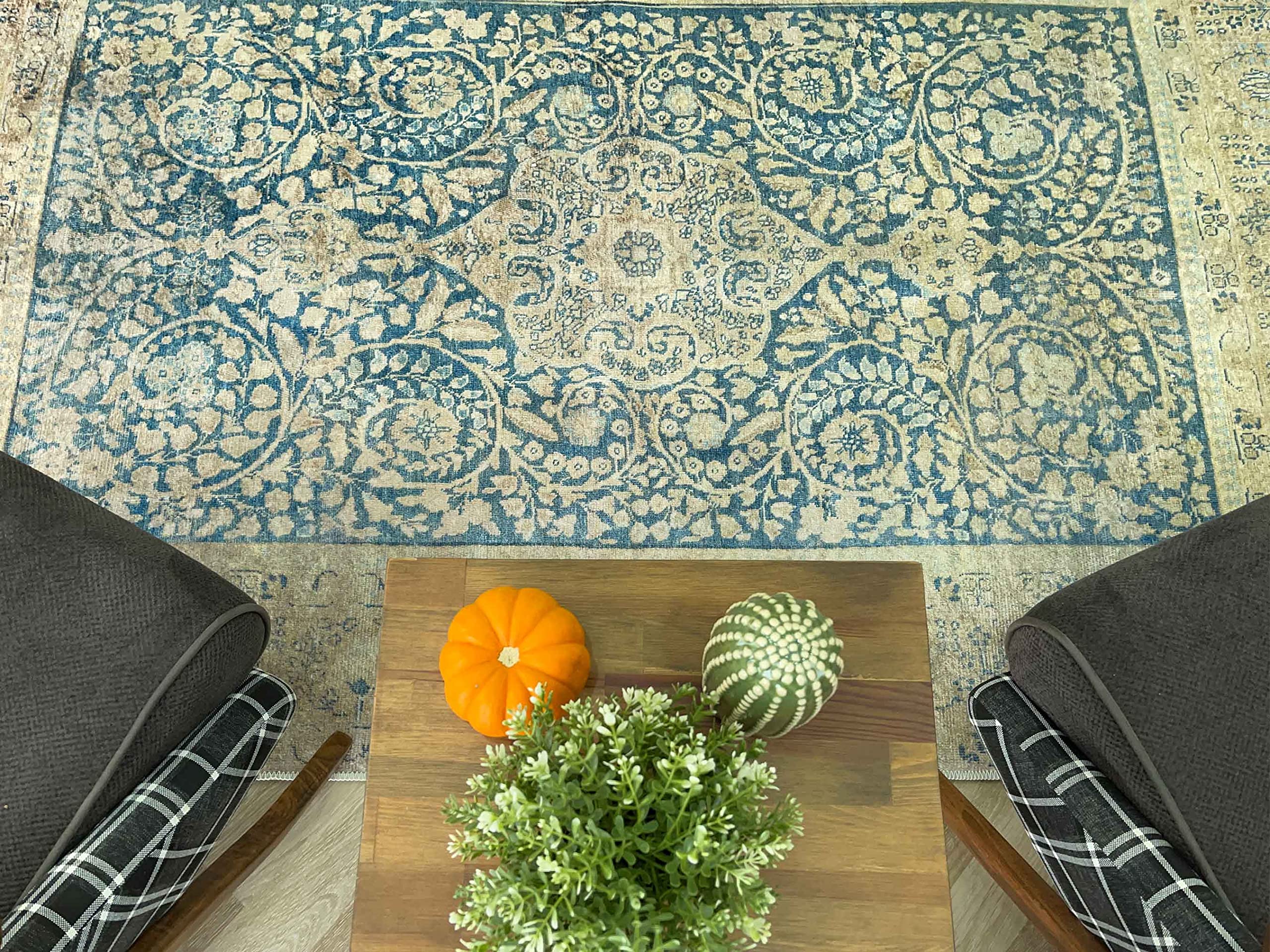 AK RUGS Distressed Medallion Area Rug Gloria Collection Primitive Rug for Living Room Bedroom Rug (Green, 4' x 6')