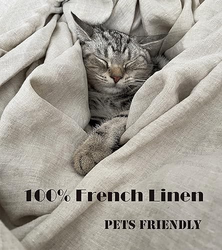 Miniatura 5 de S VICTORY SYMBOL Sábana encimera 100% de lino, solo 1 pieza de lino francés lavado a la piedra, sábana superior transpirable de lino natural (81 x