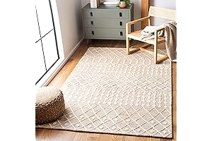 SAFAVIEH Blossom Collection 3' x 5' Beige/Ivory Handmade Moroccan Premium Wool Area Rug