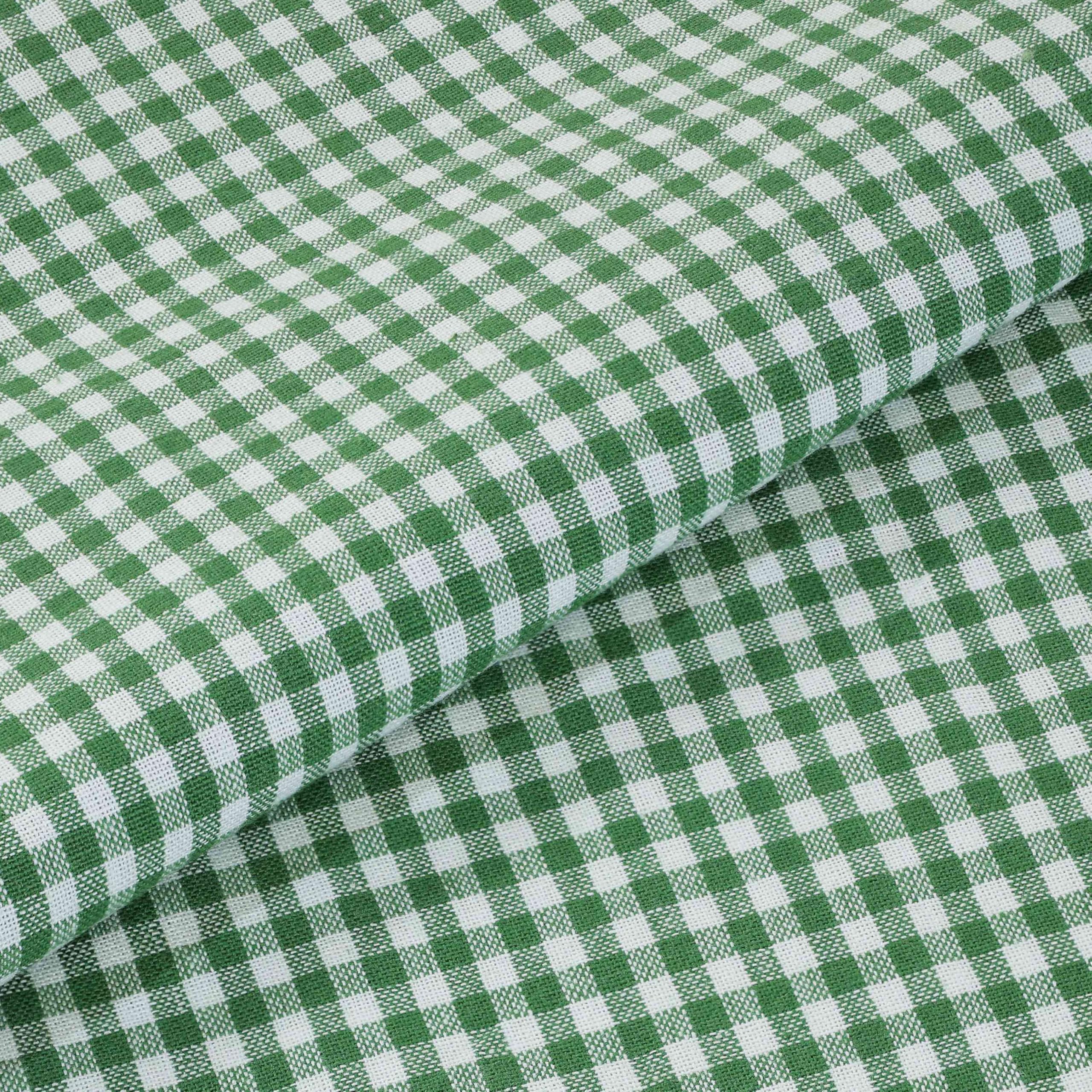 R home Green Gingham Checks Fabric 1 Metre | 60 Inch Wide (152 cm) | 100% Cotton Premium Cloth | Upholstery, Garments, Bags, Shirts, Skirts, DIY Sewing Fabric-image-19