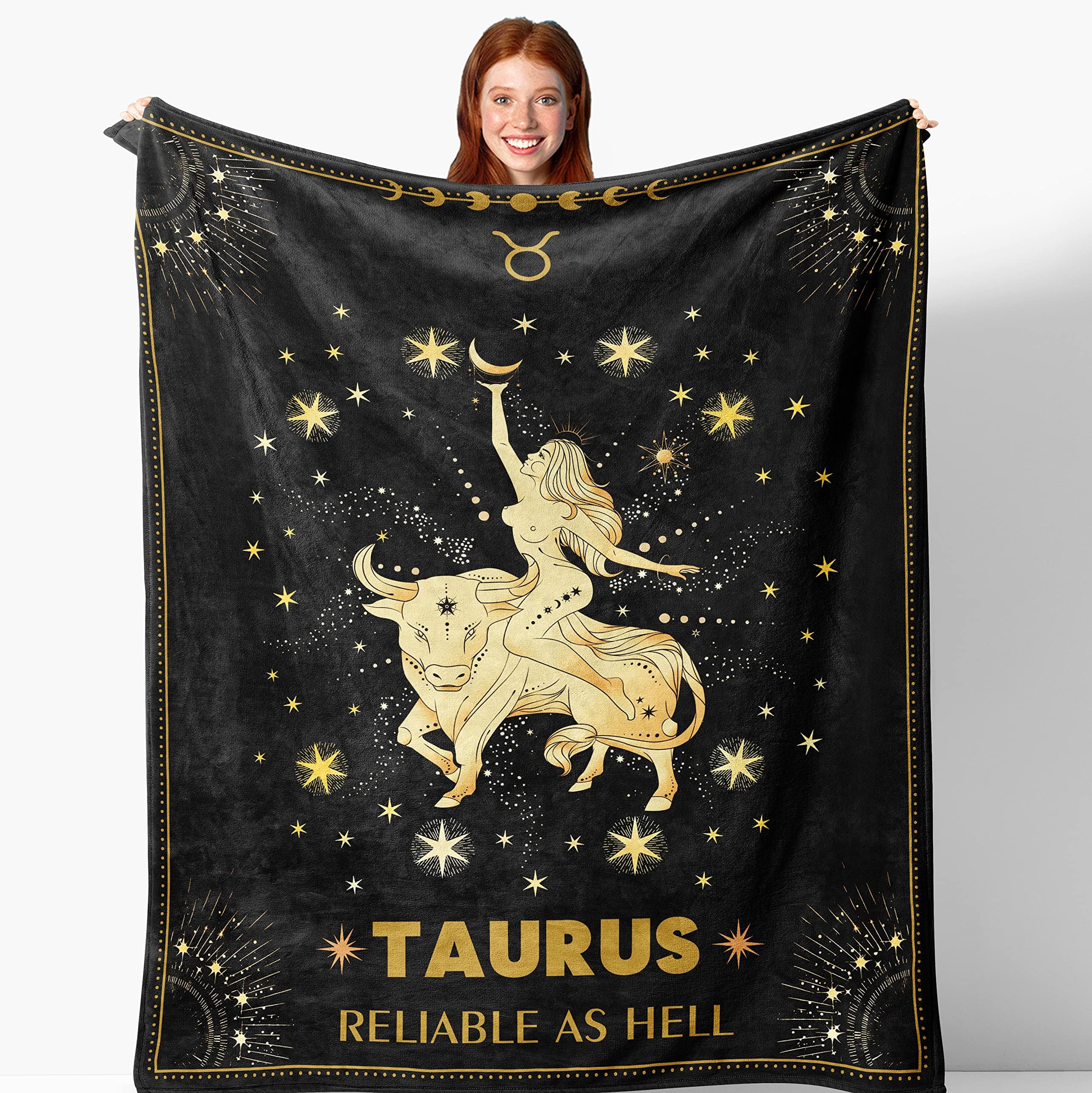 Henazin Taurus Gifts For Women, Taurus Gifts, Taurus Gifts For Men, Taurus Blankets 50"X60", Taurus Birthday Gift, Taurus Zodiac Gifts, Taurus Decor, Taurus Astronomy Gifts, Taurus Constellation Gifts